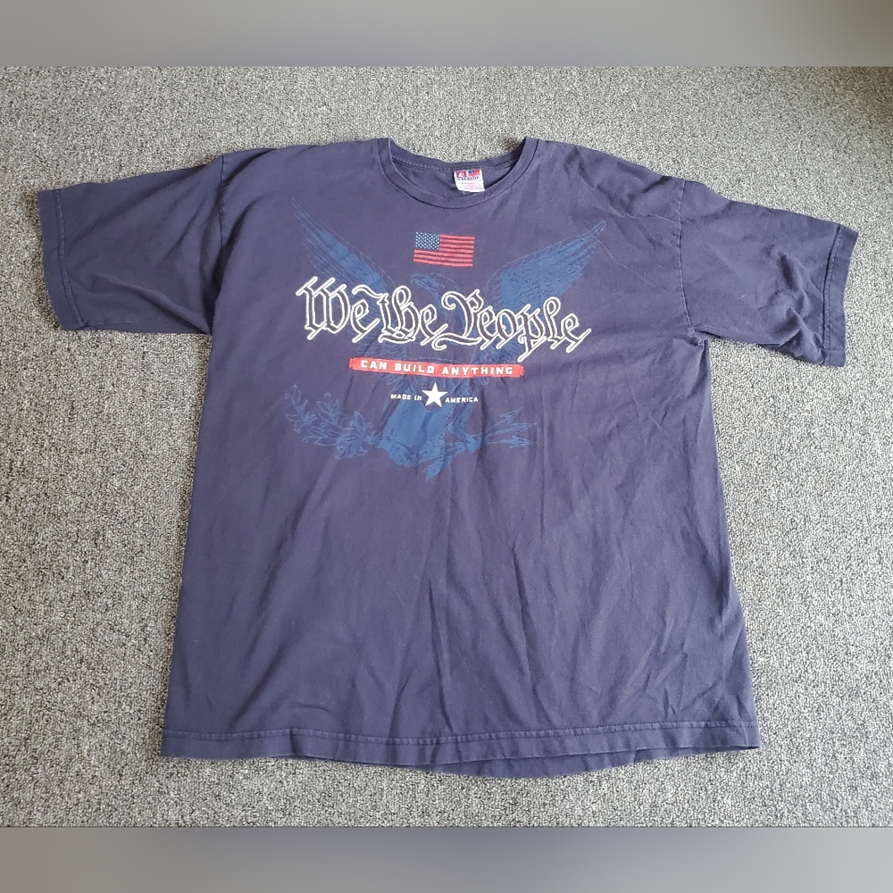 We The People Can Build Anything Mens T-Shirt XL Short Sleeve Blue